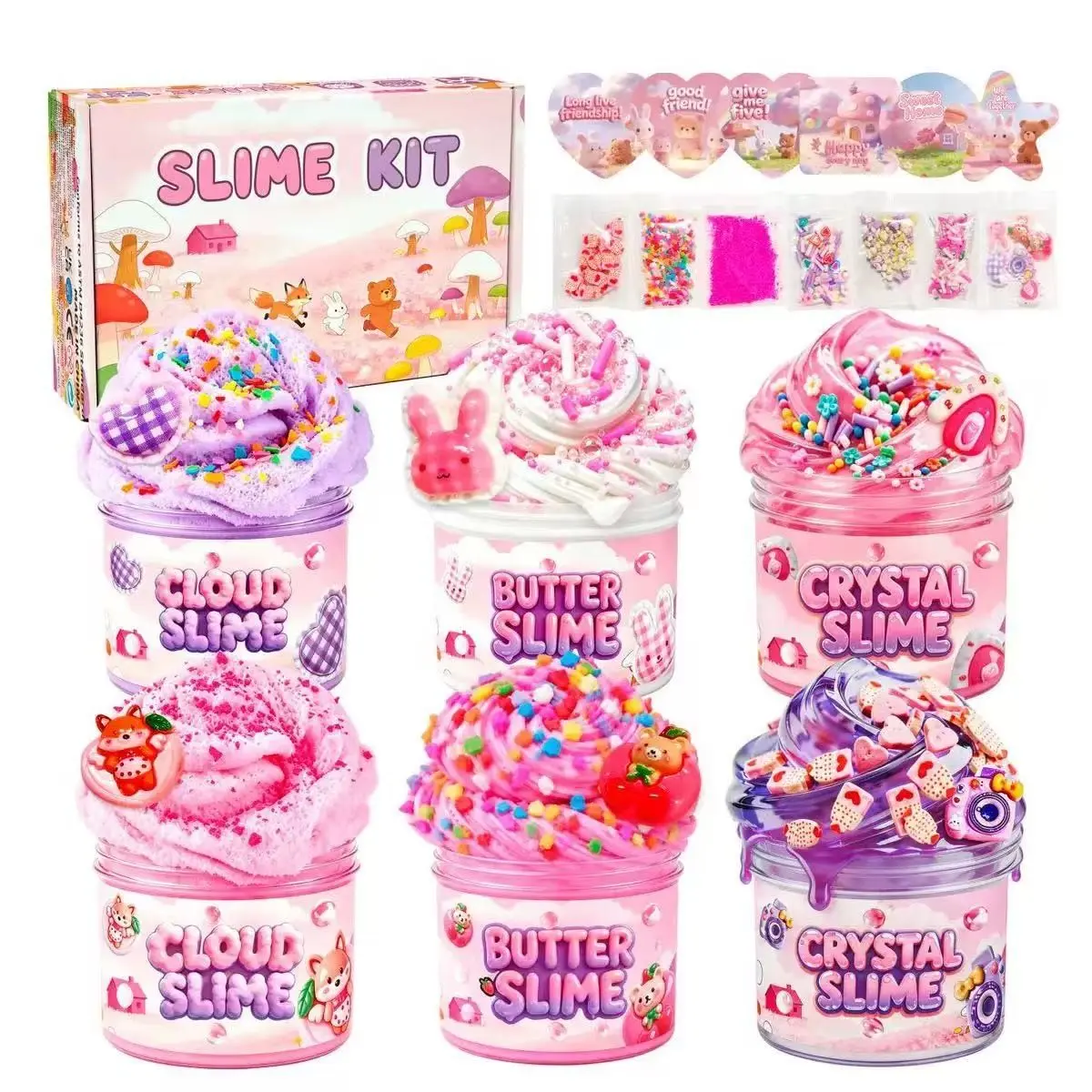 6-Piece Slime Set for Girls, Soft Cloudy Slime Birthday Gift, Party Favors, Easter Basket Fillers, Sensory Toy for Ages 3-10