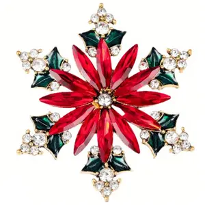 New Diamond Accessories Christmas Snow Brooch Sweater Clothing Accessories Corsage Gift