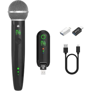 Dynamic Microphone,UHF Rechargeable Handheld Mic for Singing,  Karaoke with 2 Adapters for Speaker,Wedding,DJ,Party,Speech (X-1)