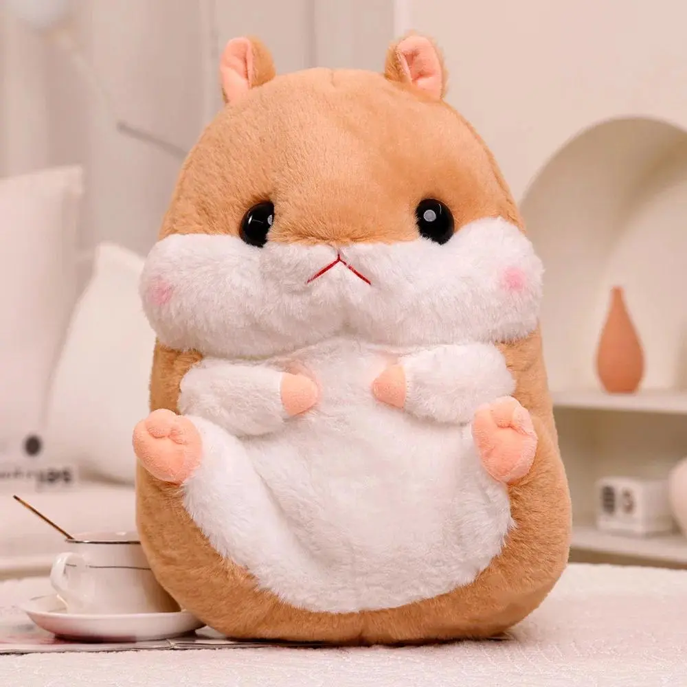 40cm Fluffy Hamster Hands Burner & Backpack Plush Toy Stuffed Cartoon Animal Doll with Two Holes Plushie Companion Gift