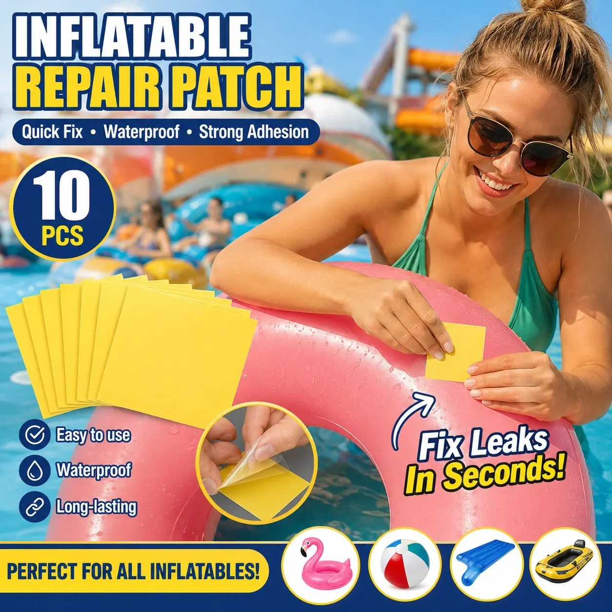 10/20/30pcs Self Adhesive, Leakproof Waterproof, Inflatable Repair Patch for Pool Floats, Tents, Air Mattress, Swim Ring and Sleeping Bag, Clear TPU Leak Fix, Outdoor RV Summer Essentials, Christmas Halloween Gift for Mom Wife Girlfriend