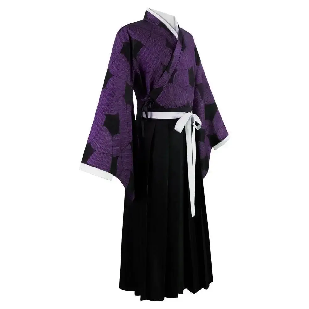 Conjunto Completo de Cosplay Demon Kokushibo 2026, Uniforme Samurai Japonês, Haori Roxo, Kimono, Perucas e Acessórios Kokushibo