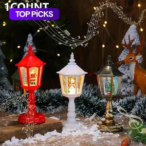 christmas music water night light, glowing decoration ornament for holiday party atmosphere decor, festive home decor accessory
