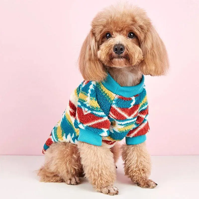 Winter Warm Plush Pet Thicken Pullover Sweater for Small Medium Dogs Yorkie Chihuahua Long Sleeve Clothing Puppy Jacket Outfits