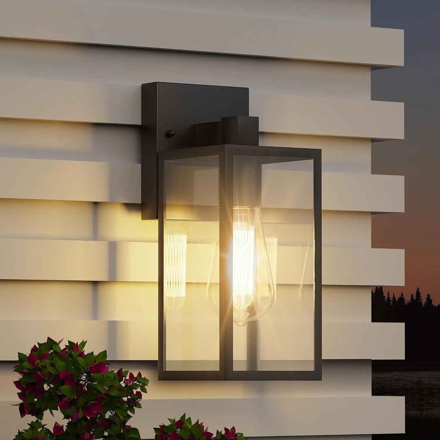 Outdoor Light Fixture Wall Mount, LED Exterior lighting fixtures for Outside, Front Porch Lights, Waterproof Wall Sconce Lantern Lamp, Black Coach Lights for House, Patio, Garage, Doorway, Entryway