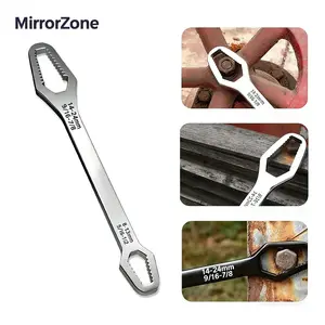 Universal Car Torx Wrench,8-24mm Self-tightening Wrench,Double-head Torx Spanner,Double Ended Wrench,Non-Slip Multi-function Wrench,Multifunctional Wrench,Anti Slip Wrench for Most Nuts & Bolts Repair,Professional Car Assembly & Disassembly Tool.
