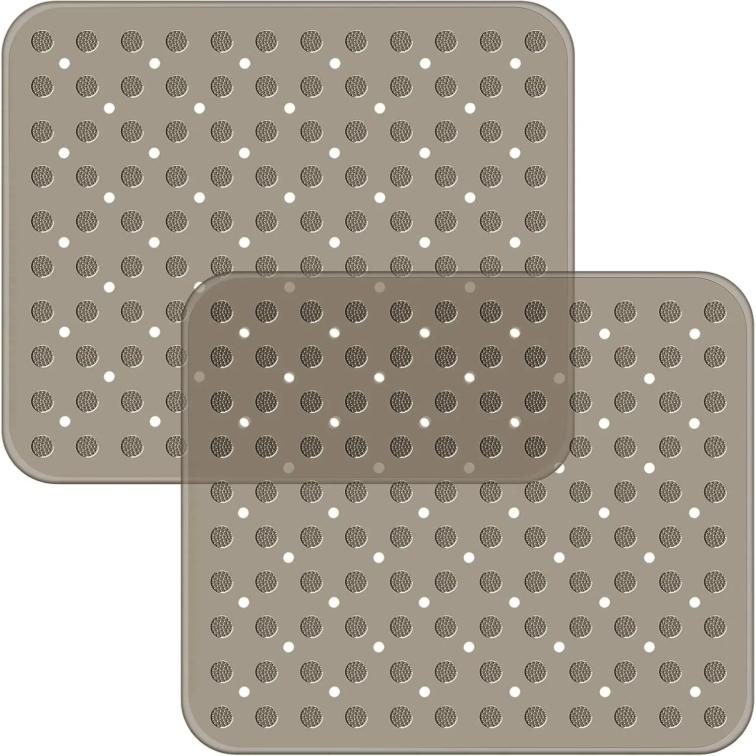 2 Pack Kitchen Sink Mat Plastic Protect Mat PVC  Kitchen Adjustable Stainless steel/Porcelain Dish Drying Pad Protector for Bottom of Sink, 12.6 x 10.5 Inches (Gray)