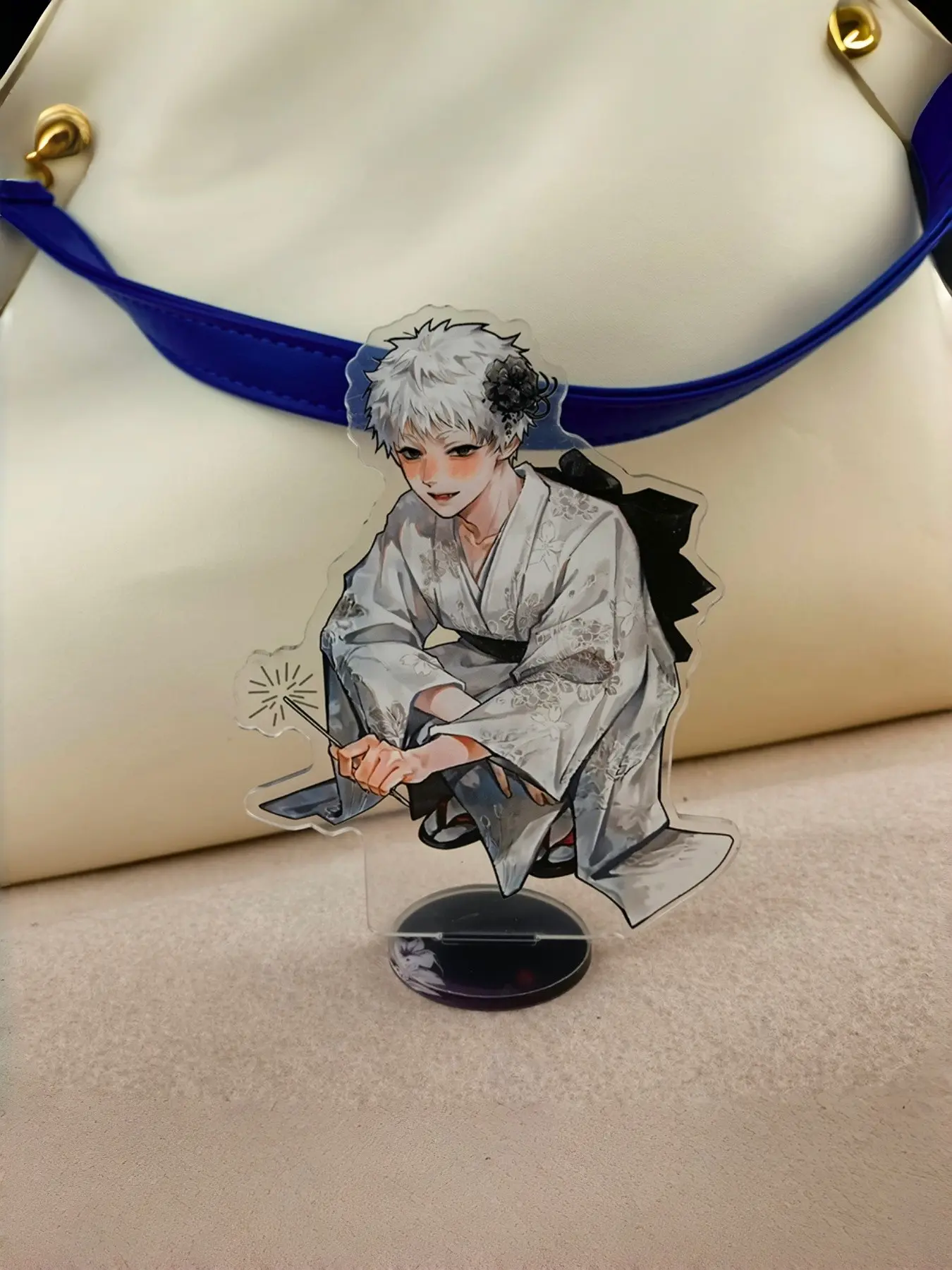 Japanese Kimono Acrylic Stand Set, High-Definition Dual-Sided Print, Smooth Edges, Stable Round Base, Cute Desktop Decor, Durable & Scratch-Resistant