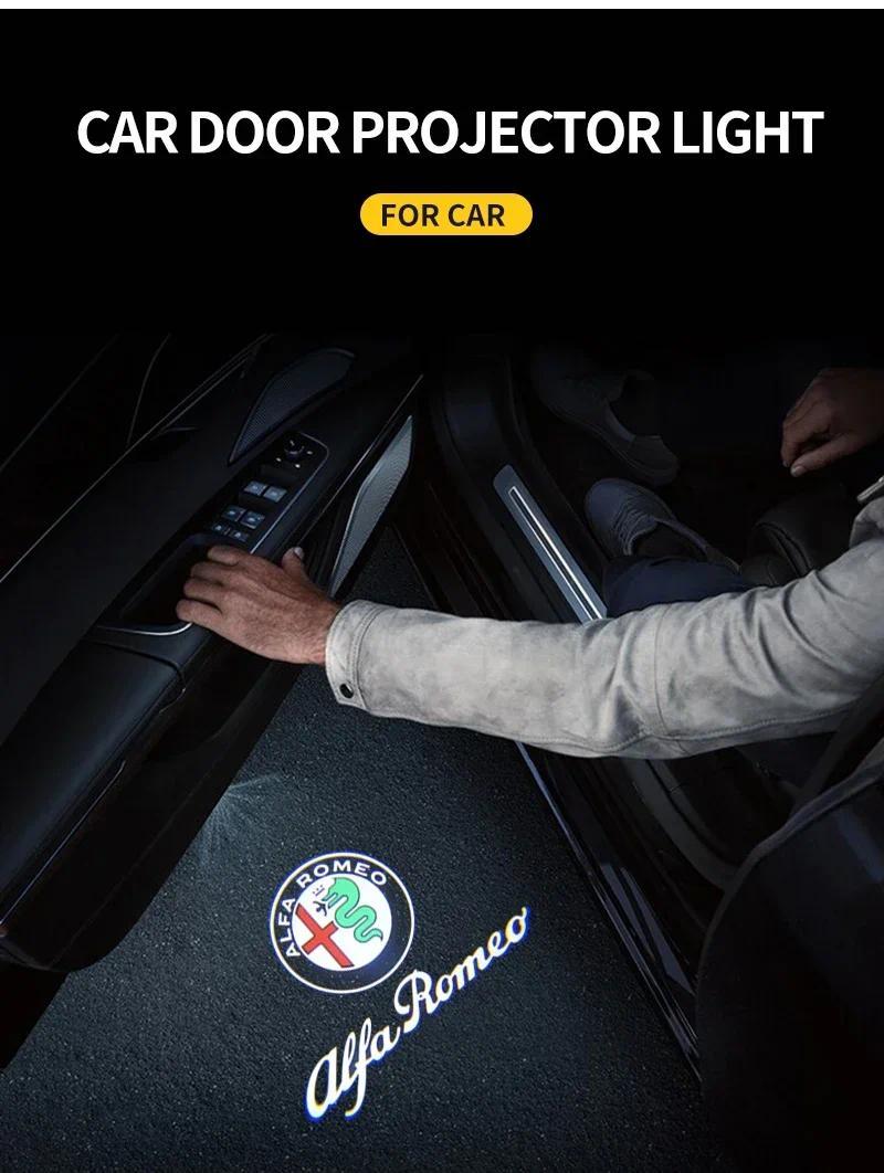 2pcs LED Car Door Welcome Light Projector Logo for Alfa Romeo 147 156 166 159 Mito Stelvio Brera Spider Giulietta Giulia 2pcs LED Car Door Welcome Light Projector Logo for Alfa Romeo 147 156 166 159 Mito Stelvio Brera Spider Giulietta Giulia