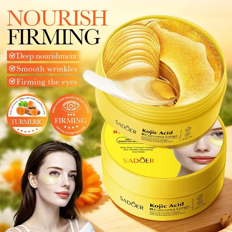Kojic Acid Turmeric Retinal Eye & Face Patch l The Look of Fine Lines, Neck, Smile Line, Forehead, Dark Circle, Eye Bags | Puffiness, After Spot, Brightening Skin Tone l Kojic Acid, Turmeric, Retinol, Retinal, Caffeine l Korean Skincare