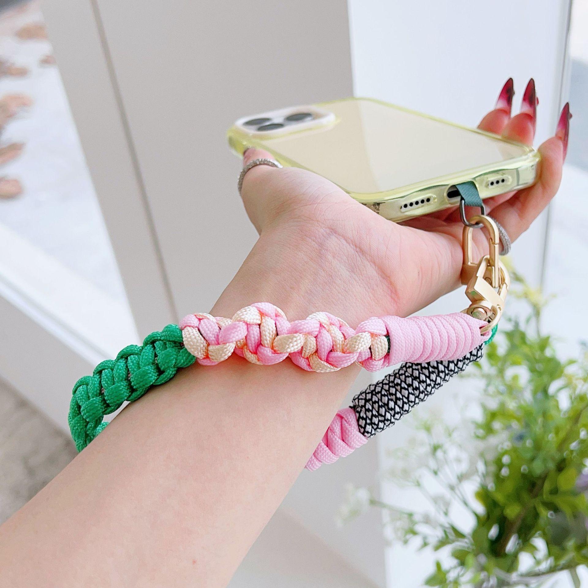 1/2pc 2026New Upgrade Pure Hand Thick Braided Rope Short Mobile Phone Lanyard Fashion Creative Wrist Strap Strong New Outdoor Chain