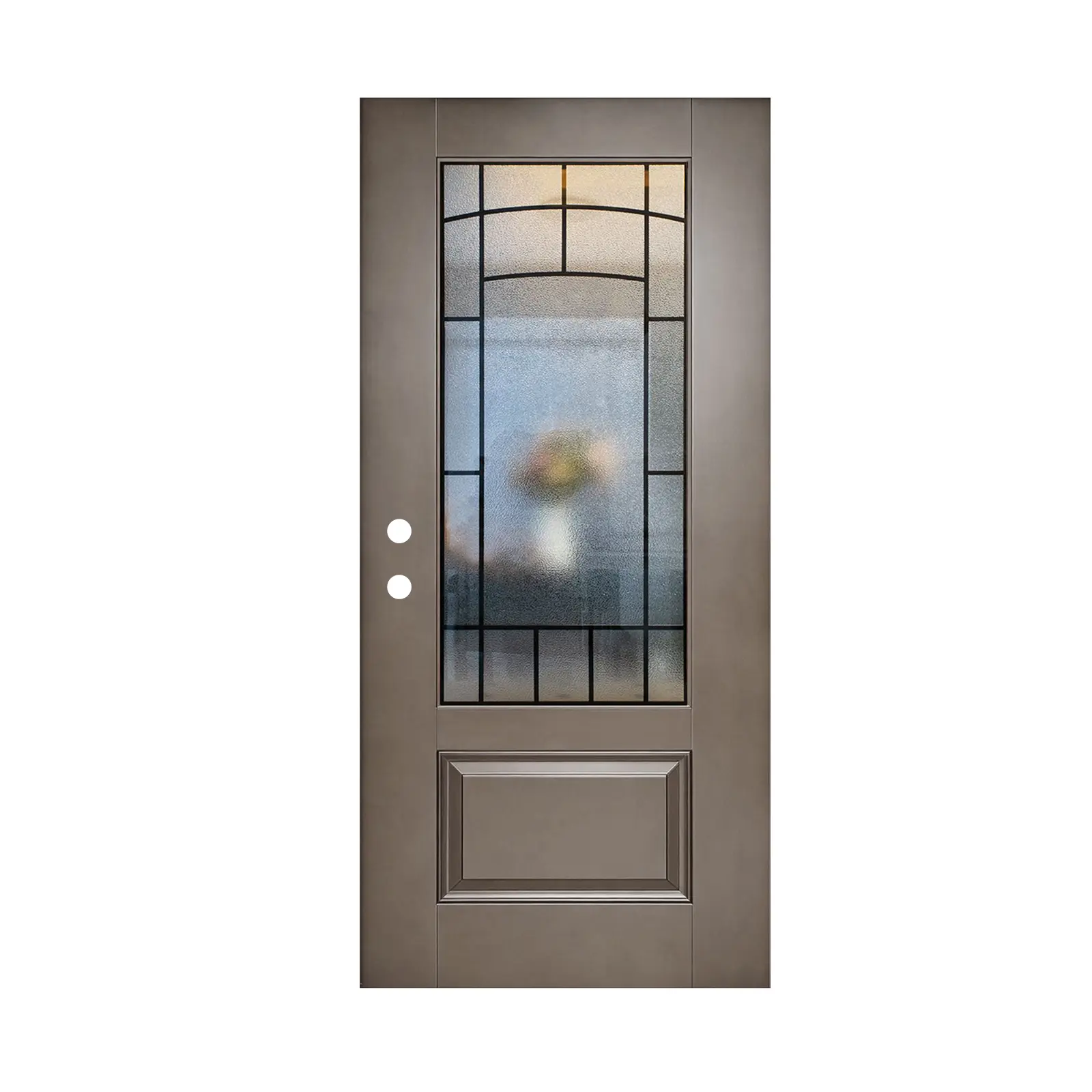 ARCH 36x80 Fiberglass Entry Door Slab - Right Hand Inswing Front Door with 3/4 View Cloud-Glass, Polyurethane Foam Core, Modern American Luxury Design for Garden & Outdoor Use