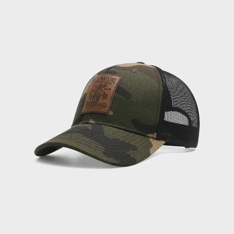 Four Seasons Mesh Baseball Caps Unisex Deer Icon Trucker Cap for Women Men Outdoor Portable Hunting Hiking Fishing Sunscreen Hat