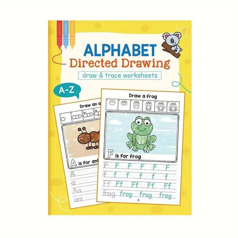 A-Z Letter Tracing Workbook with Practice Sheets, Step-By-Step Alphabet Exercises for Kids Aged 3+, Preschool Learning Activities