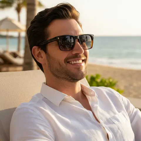 CATERSIDE 1/2/3 Counts Vintage Square Trendy Shades Sunglasses with Packaging, High-End Acetate Temple Tips, Casual Style, Unisex, Perfect for Beach Weddings, Parties, Driving