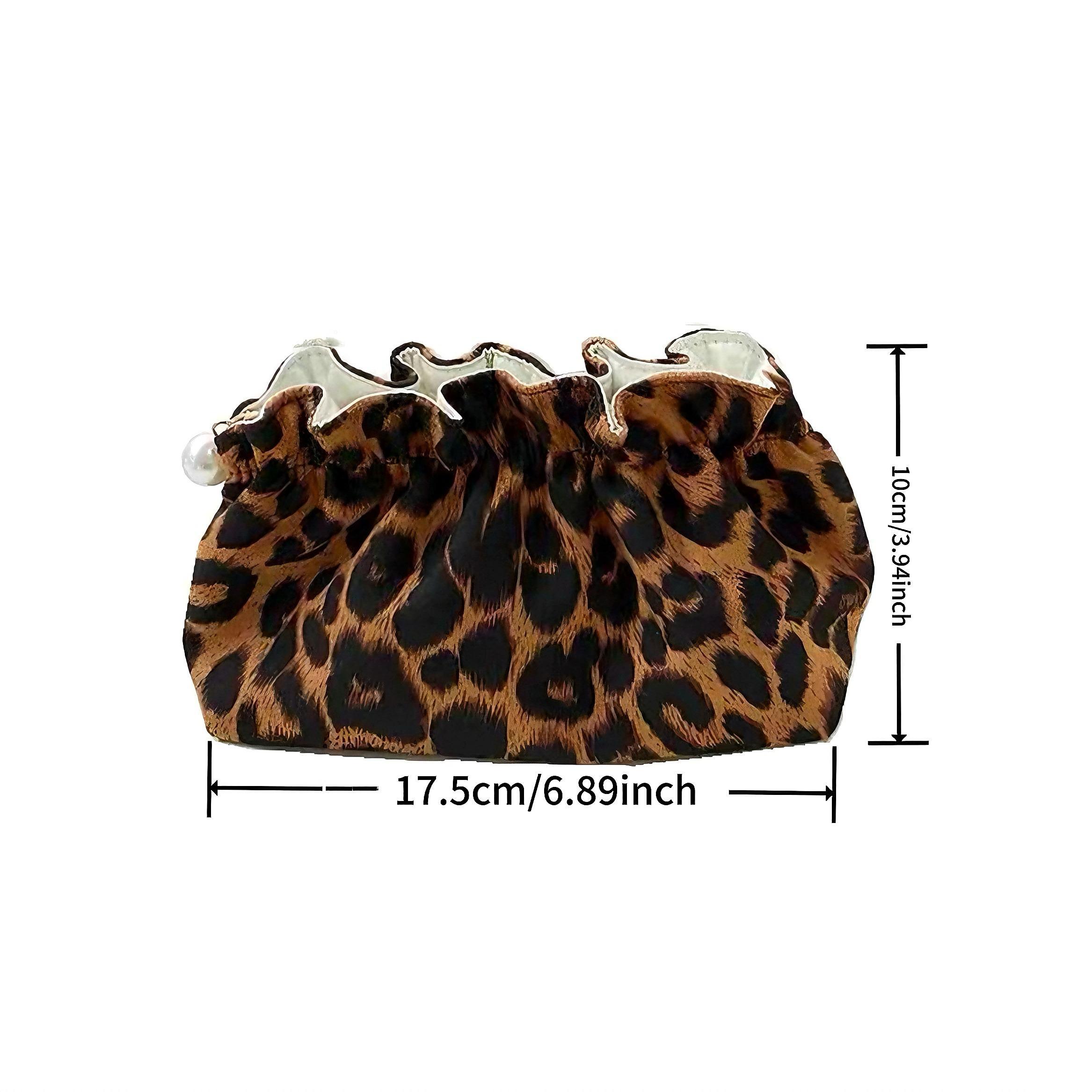 Leopard Pattern Makeup Bag, 1 Count Portable Zipper Makeup Bag, Fashionable Cosmetic Storage Bag, Versatile Makeup Tool Bags for Travel & Daily Use