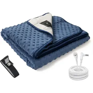 Grounding Throw for Improve Sleep,Grounding Blanket with Grounding Wristband,Cozy Blankets  Sofa (Navy Blue, 50 * 60IN)