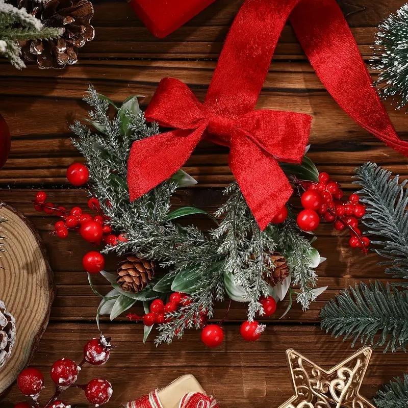 6-Pack Christmas Mini Window Wreaths with Ribbon Bows & Red Berries - Small Cabinet Hangers, Farmhouse Style Kitchen Door Decor for Christmas Party Arrangements 6-Pack Christmas Mini Window Wreaths with Ribbon Bows & Red Berries - Small Cabinet Hangers, Farmhouse Style Kitchen Door Decor for Christmas Party Arrangements