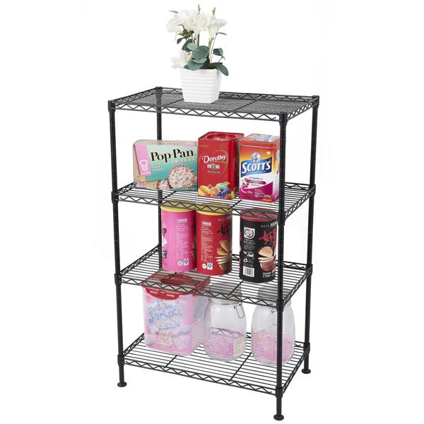 4-Shelf Storage Shelves,Wire Shelving Heavy Duty Metal Storage Shelving Unit Adjustable Garage Shelving Rack Pantry Kitchen (4 Tier,19.69 x 11.81 x 31.50")