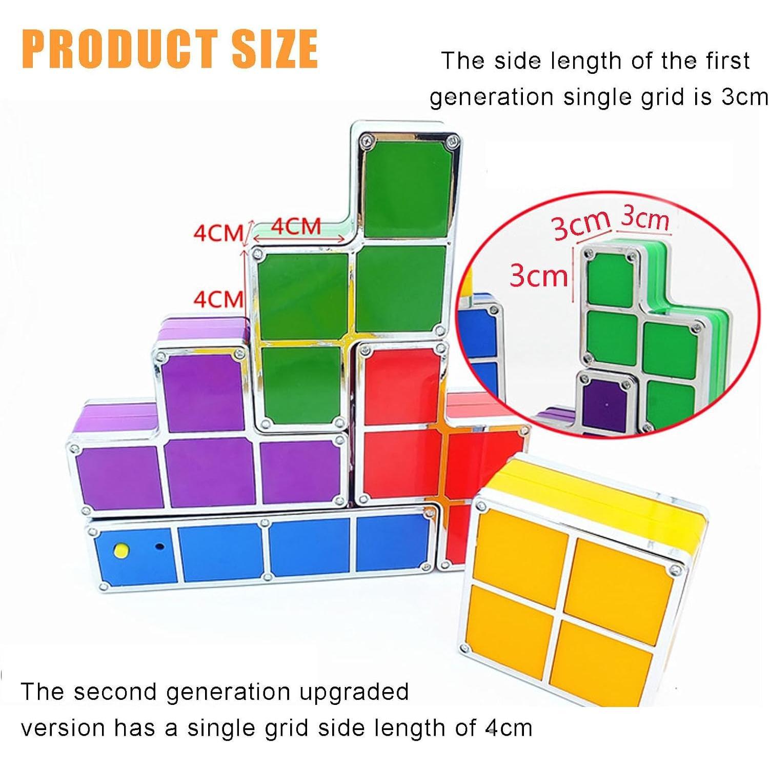 Night Light for   Upgrades DIY Stackable LED 3D Puzzles Night Lamp Lights 7 Colors  Night Lights Interlocking Induction Nightlights Novelty Tangram Lights Birthday Gifts for Teen ( Plug)