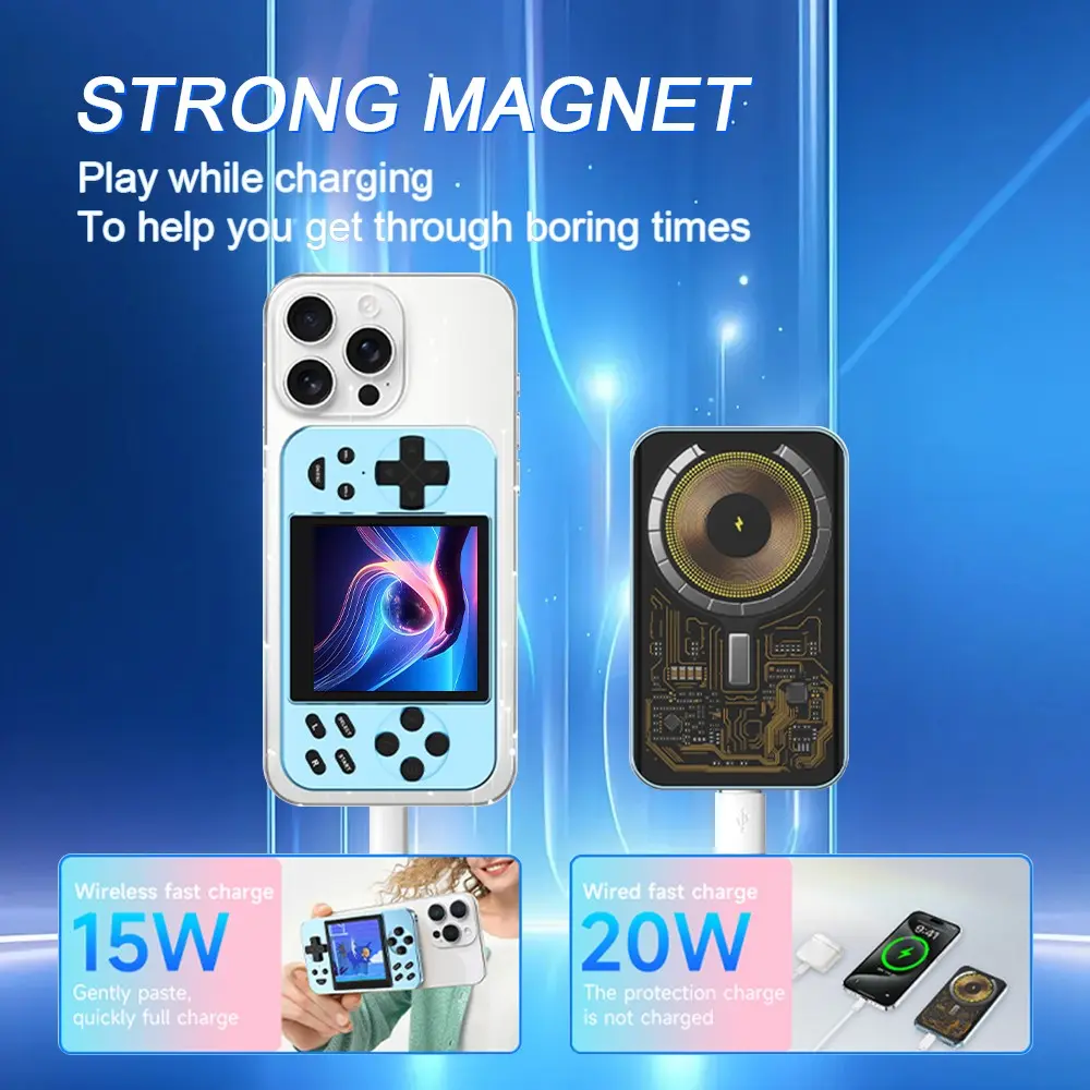 L9 Retro Handheld Game Console Charger, Wireless Fast Charging, Vintage Gaming Device, Portable Power Bank, Dual Functionality
