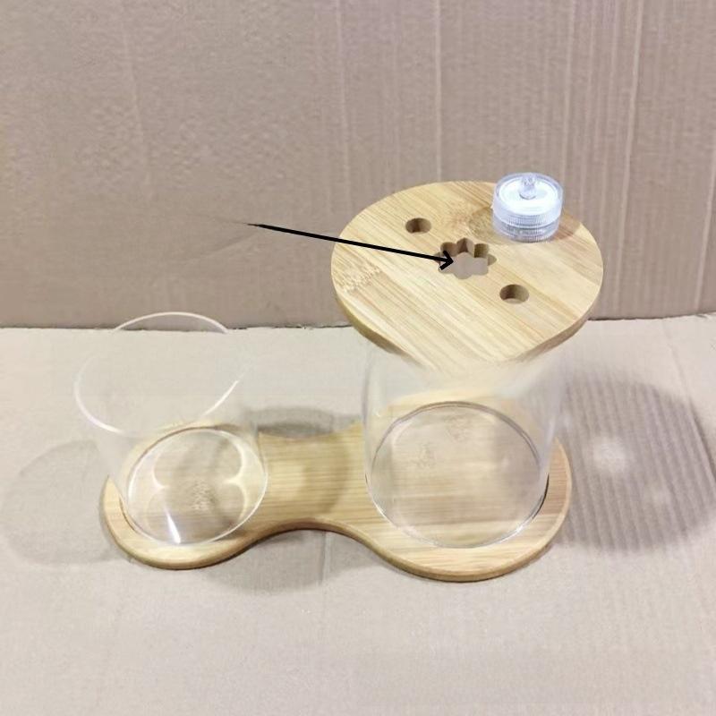 Acrylic Fish Tank Desktop Micro Landscape Round Tank Creative Ecological Small Fish Tank High Transparency Rotating Betta Tank with Light