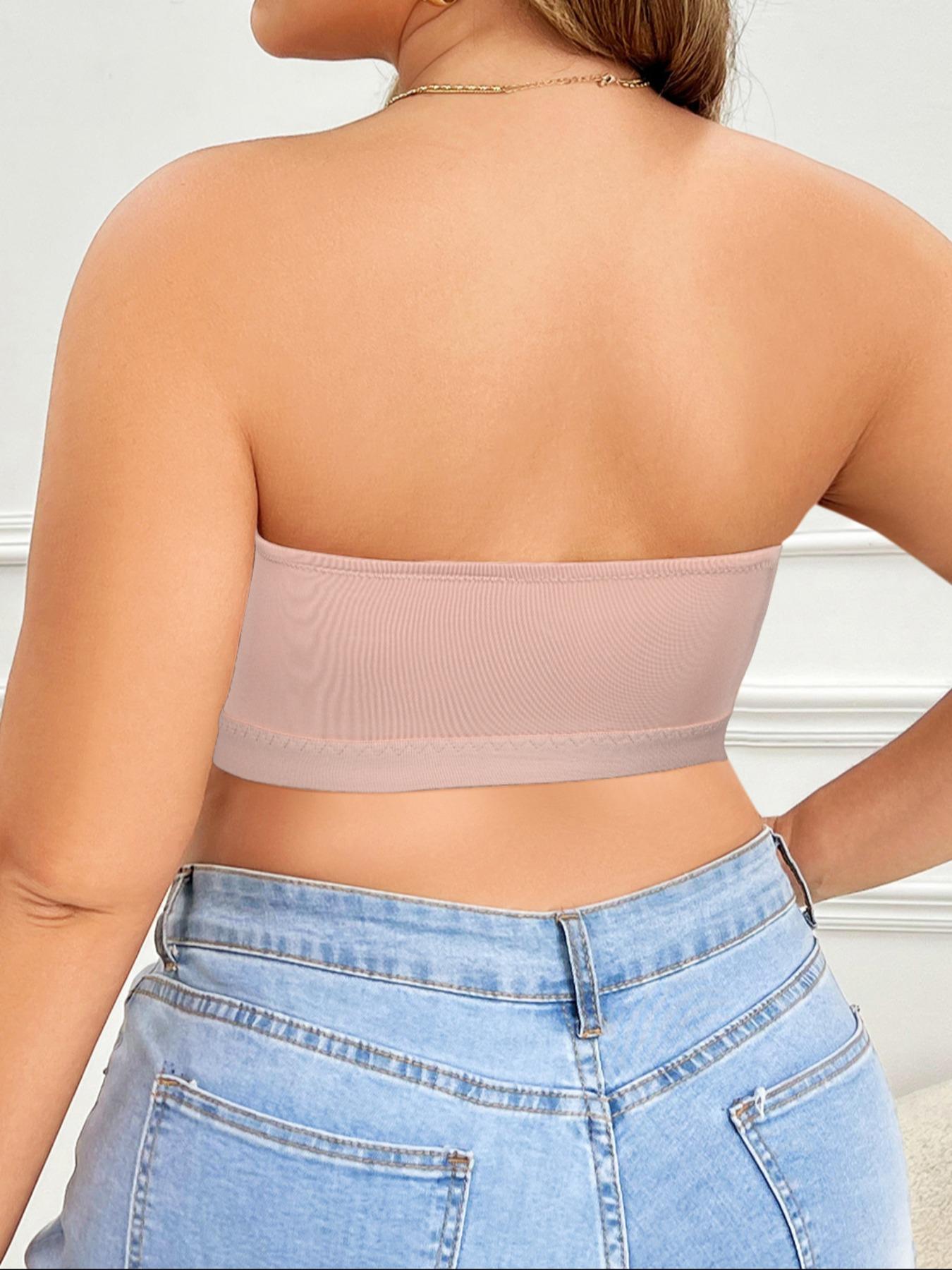 【Plus Size】Solid Wireless Strapless Bra,Women's Smooth Comfortable Breathable Push Up Bra with Full Coverage,Women's Lingerie for Daily Wear