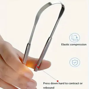 Stainless Steel Metal Tongue Scraper, 1/2pcs Portable Tongue Cleaner for Adults, Handheld Tongue Cleaning Tools, Oral Care Products, Gift