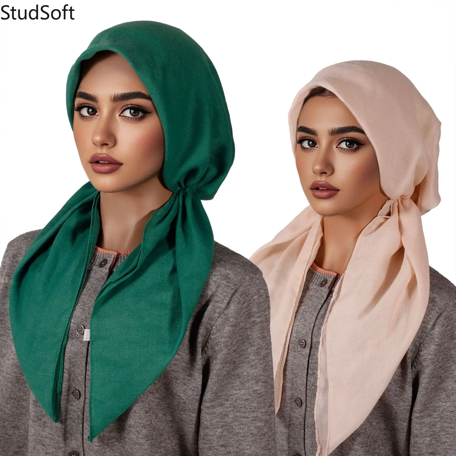Pre-Tied Hijab for Women, Soft Cotton Jersey Head Wrap Scarf with Breathable Skull Cap, Instant Pull-On, 1 Size Fits All, Modesty Hijab, Stretchable Hijab