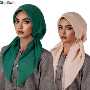 Instant Muslim Hijab Caps for Women, Pre Tied Turban Head Scarf, Soft Elastic Bonnet Underwear Wrap, Breathable Jersey Pull on Headwear Ramadan