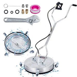 24" Pressure Washer Surface Cleaner, 4000 MAX PSI,Stainless Steel Surface Cleaner with 4 Wheels,Surface Pressure Washer with Double Handle for Concrete, Patio, Sidewalk