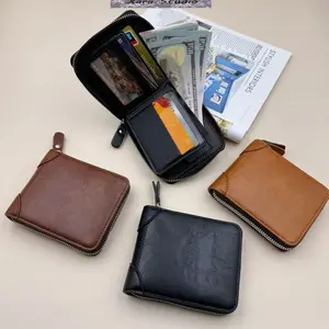 Father’s Day Gift – Men’s Short Wallet, Multifunctional Multi-Card Zipper Change Bag, Compact Slim Leather Wallet with Large Capacity for Daily Carry, Travel, Work & Outdoor Use,summerwins