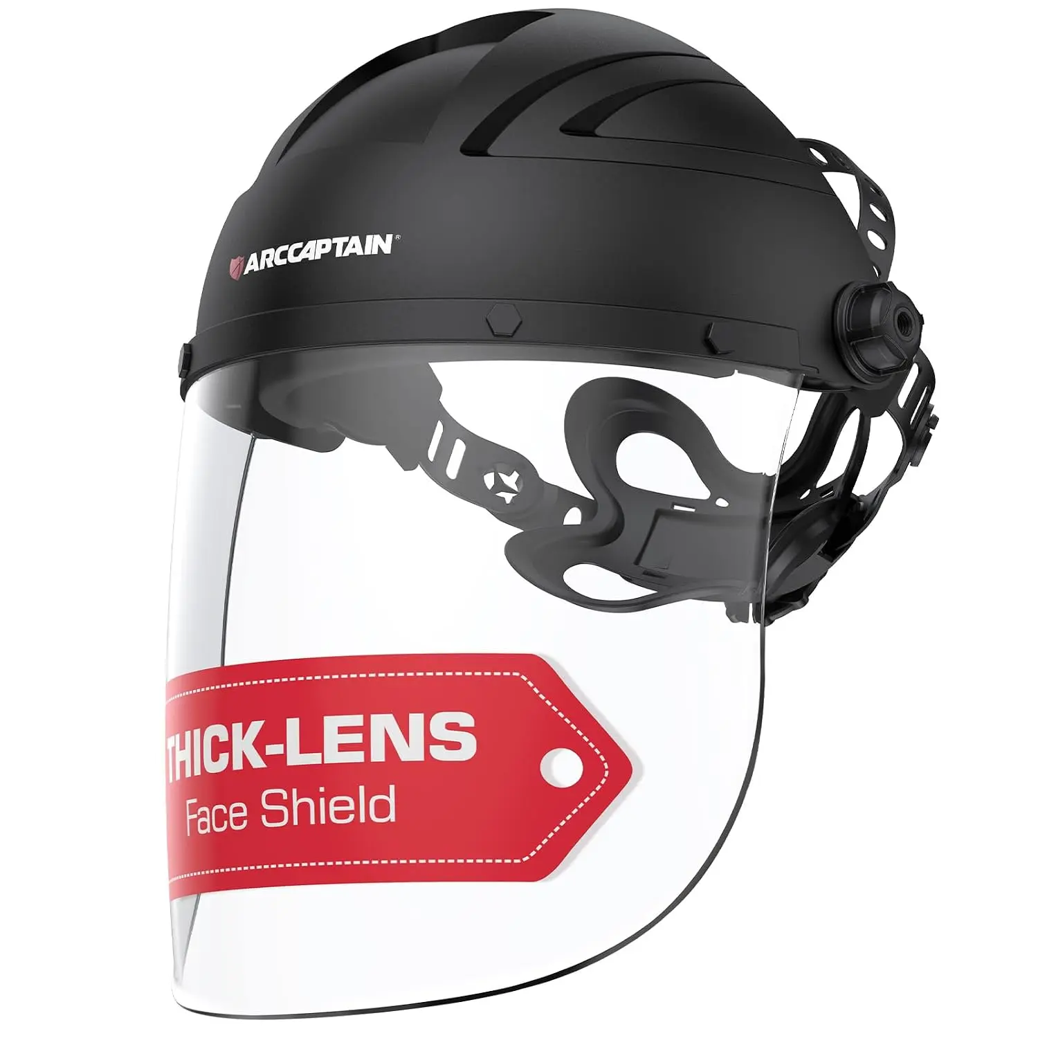 Face Shield for Grinding and Cutting, Full Face Mask |   Impact Resistant, Adjustable Ratcheting Headgear, Polycarbonate Visor, ANSI Z87.1 Certified for Industrial Work