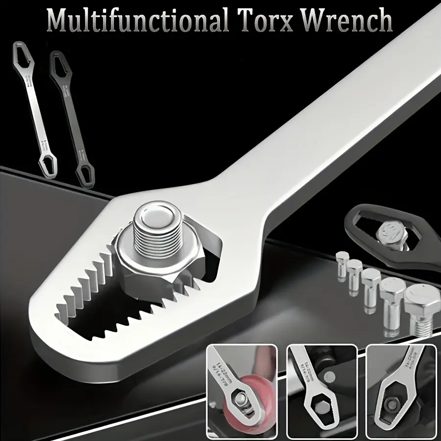 Premium Multi-Functional Double-End Torx Wrench Set, Self-Adjusting Ring Wrench (3-17Mm), Universal Repair Tool for All Nuts And Bolts, Multifunctional Wrench, Adjustable Wrench Set