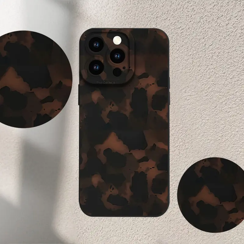 Vintage Amber Pattern Phone Case, Full Camera Protective Lightweight Shell TPU Slim Shockproof Cover for iPhone 17Air/16E/15 Pro Max/14 Plus/13/12 Mini/11/XS/XR, Stylish Gift