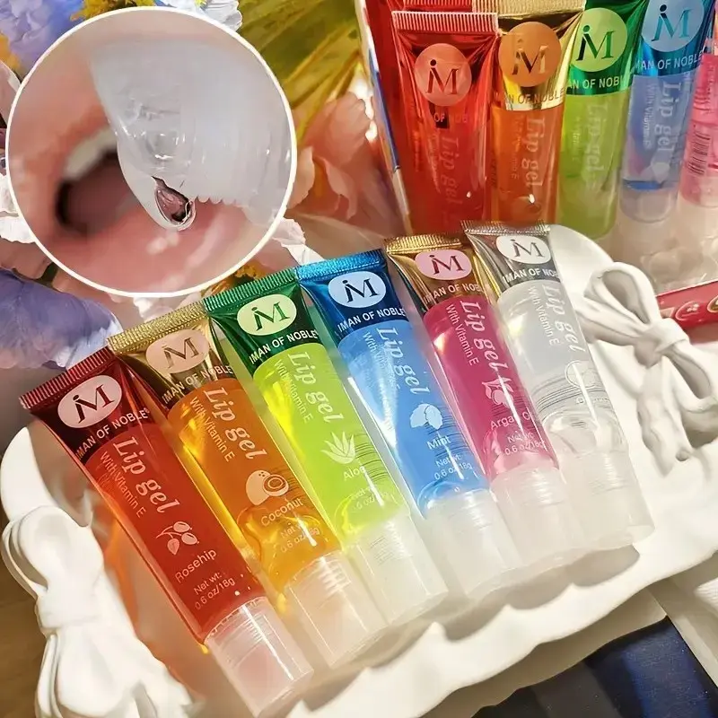 6-Piece Transparent Moisturizing Lip Gloss and Balm Set, Hydrating Shiny Lip Care Series, Coconut Scent, Makeup Gift for Women and Girls