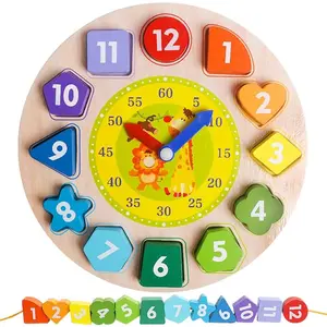 Wooden Sorting Clock Toy for Toddlers 3-5 Years Old, Montessori Shape Color & Animal Puzzle, Educational Learning Gift for Teaching Time, Numbers, and Fine Motor Skillsfidget toys
