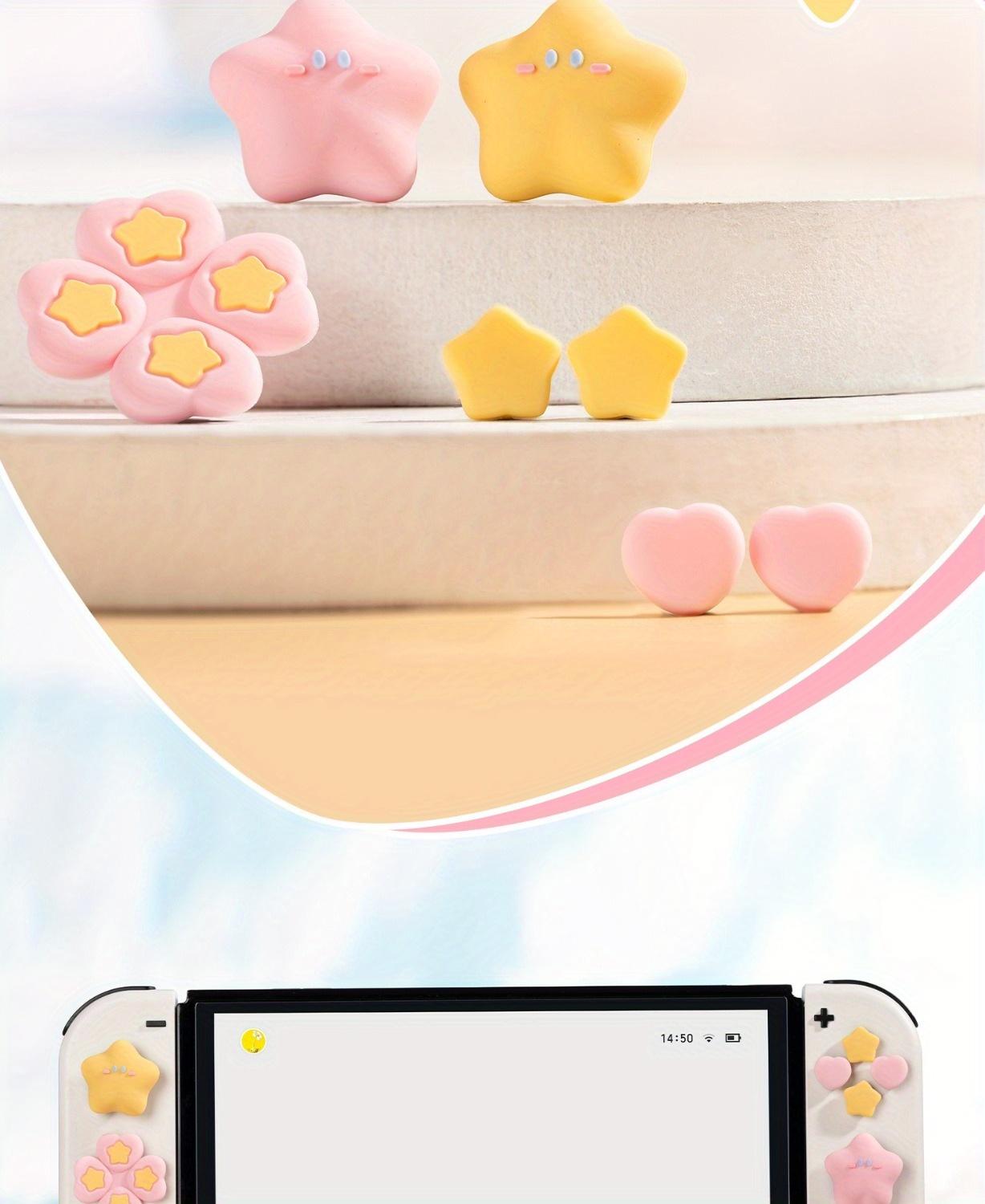 Silicone Thumb Grip Caps for Nintendo Switch/OLED - Non-Slip, Durable Joystick Covers with Cross Button Stickers - Perfect Gift Set