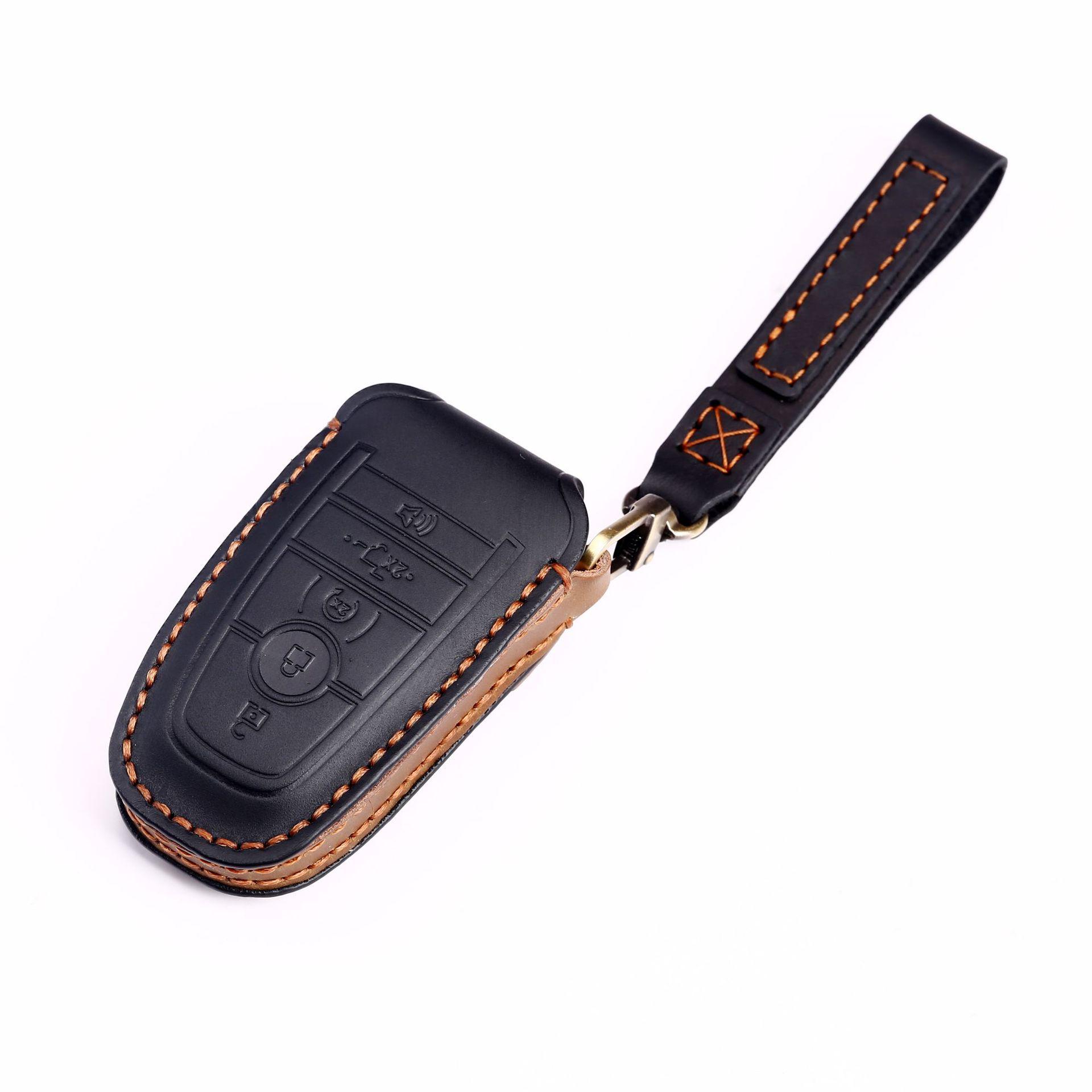 Genuine leather handmade key case suitable for Ford key case Ford F-150 Raptor pickup truck car key case