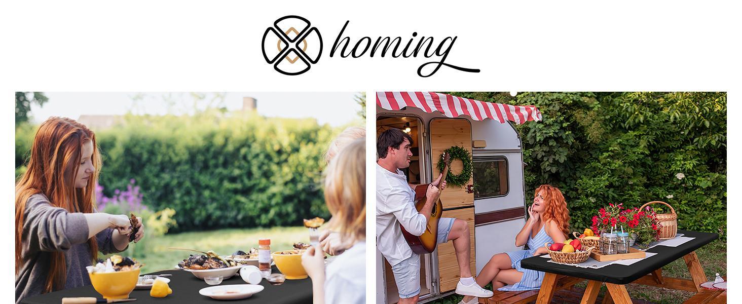 Hapihappy Rectangle Waterproof Table Cover Outdoor Picnic Camping Tablecloth Polyester Elastic Fitted Table Protector For Dinner