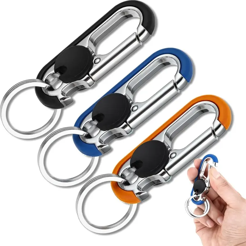 3pcs Personalized Creative Stainless Steel Car Keychain for Men, Bottle Opener Key Ring Men'S Car Key Chain