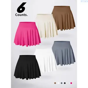 Women's Plain Two-In-One Anti-Exposure Sports Skirt Pants, Tennis Skort, High Waist Butt-Lift, Ideal for Intense Workouts and Gym, Summer Fashion