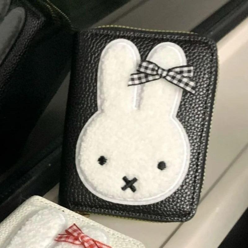 Cute Miffy Creative Cartoon Pattern Simple Fashion Portable Short Coin Purse PU Leather Anti-degaussing Multi-card Coin Wallet