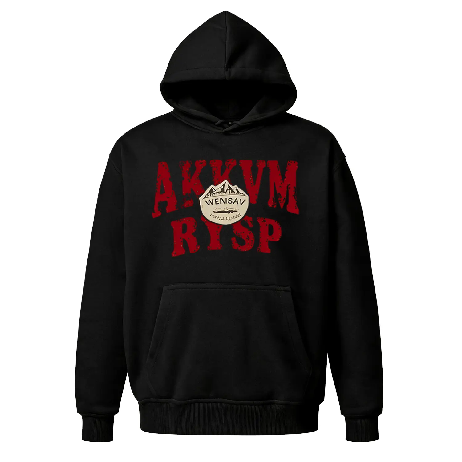 Vintage Outdoor Mountain Graphic Hoodie |   Retro National Park Style Sweatshirt |   Trendy Red & Navy Unisex Fleece Pullover |   Casual Camping Wear