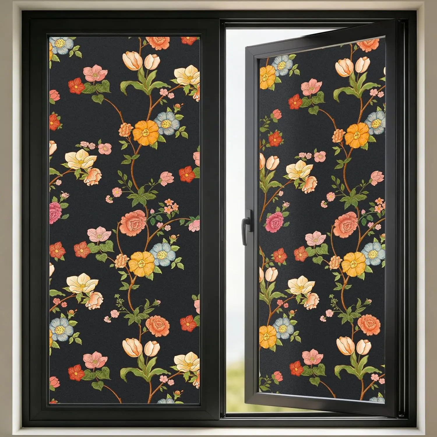 Blackout Window Film, Removable  Window Tint,  Light Blcoking Static Cling, Room Darkening Heat Control Black Cover for Daytime Sleep, Bedroom, Babyroom, 17.5 x 78.7 Inches