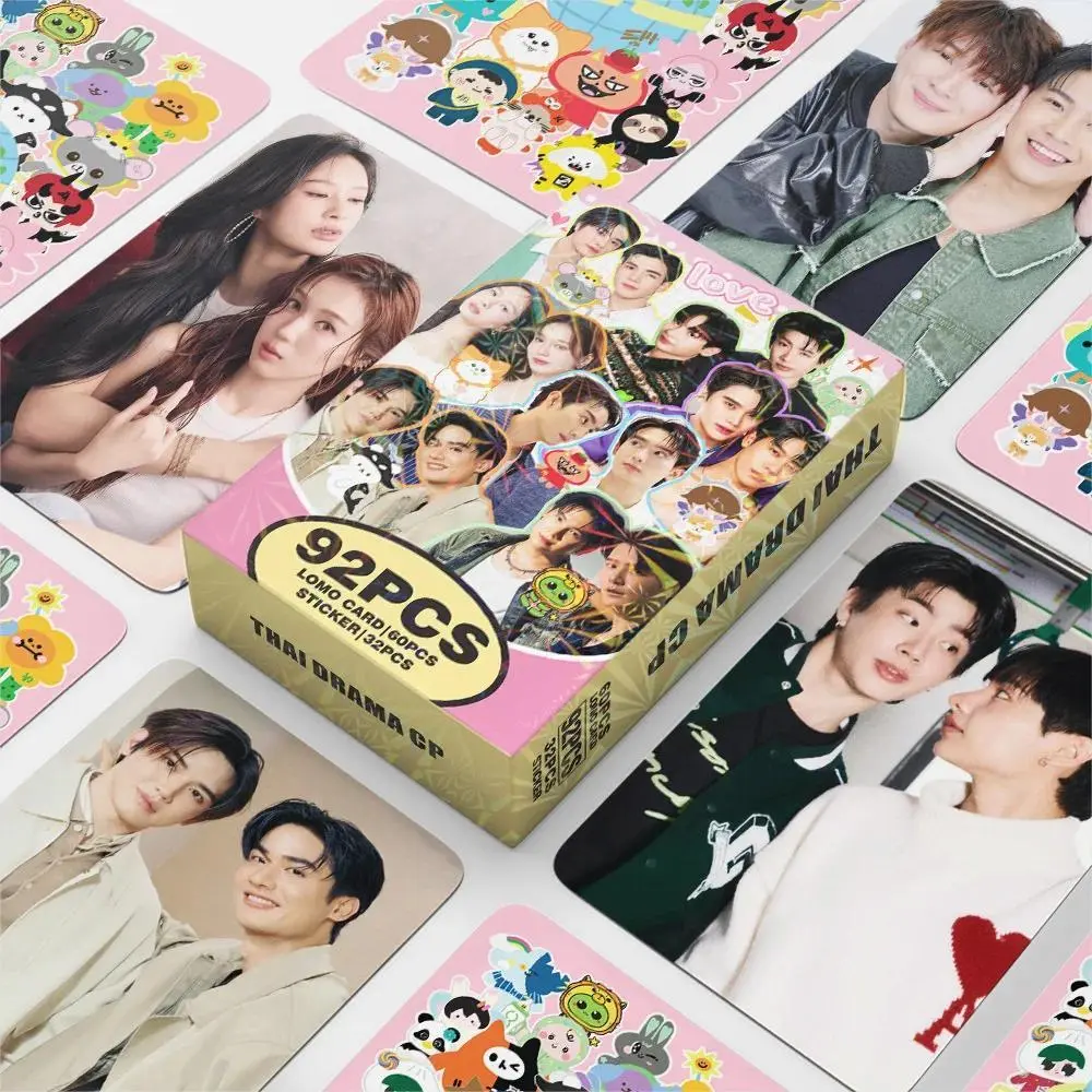 92 Pcs GMMTV Series Laser Lomo Cards Set OffGun EarthMix JoongDunk HD Photocards with Stickers Fans Gift Collection