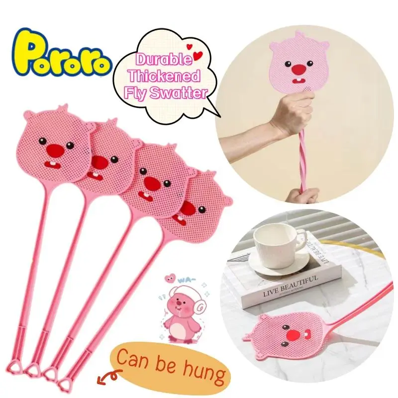New Pororo Loopy Creative Thickened Fly Spatter Household Cartoon Durable Hanging Long Handle Large Mosquito and Fly Spatter
