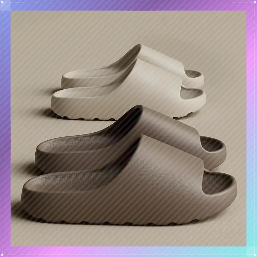 Comfortable indoor/outdoor slippers in white, beige, and dark gray with anti slip texture design, suitable for fashionable open toed shoes of all seasons, indoor slippers