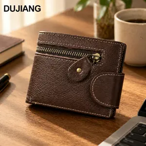 New multifunctional unisex wallet for men and women, genuine leather zipper wallet, multifunctional vintage coin purse, card holder, coin storage bag