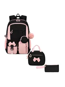 Girls' School Backpack Set, 3pcs with Lunch Box, 18" Large Capacity, Multiple Pockets, Ideal for Middle and High School Students
